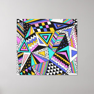 Geometrische Formen im Retro: farbenfroh Vintag. Leinwanddruck