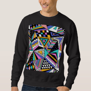 Geometrische Formen im Retro: farbenfroh Vintag. Sweatshirt