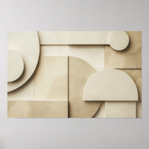 Geometrische Formen in 3D mit Textfläche Poster