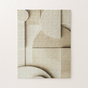 Geometrische Formen in 3D mit Textfläche Puzzle