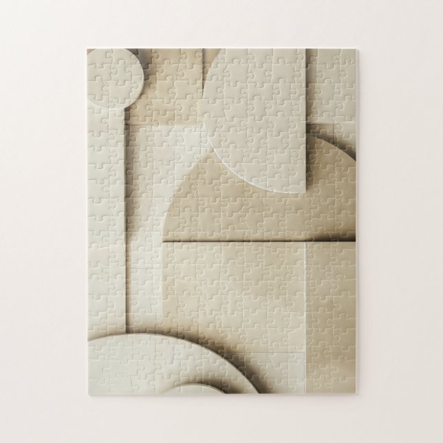 Geometrische Formen in 3D mit Textfläche Puzzle (Vertikal)