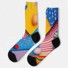 Geometrische Formen in lebhaften Farben und Formen Socken