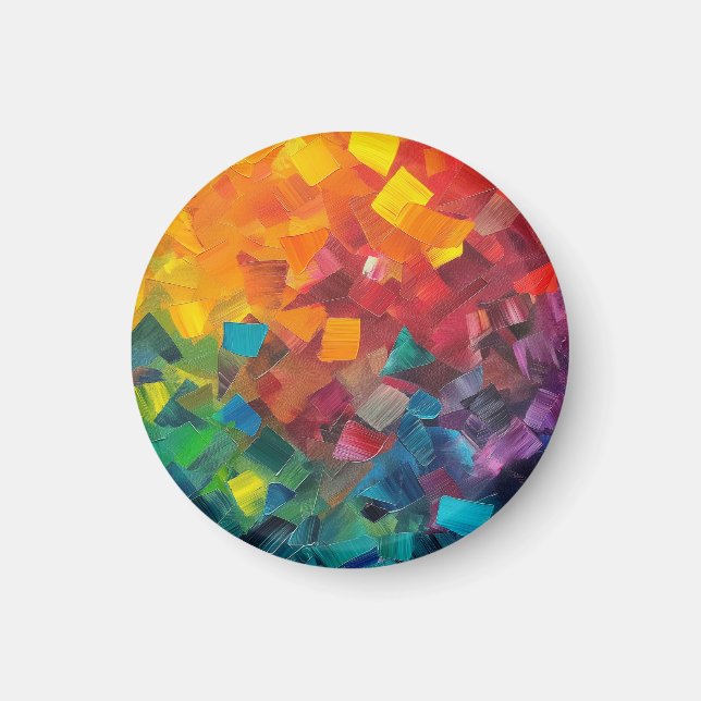 Geometrische Formen in Regenbogenfarben Magnet (Vorne)