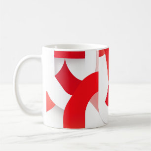 🔴 Geometrische Formen in rot und weiß⚪ Kaffeetasse