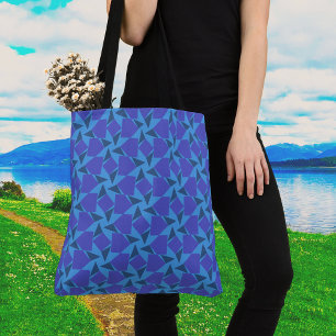Geometrische Formen in Türkis- und Blauer Tote-Beu