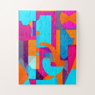 Geometrische Formen in vielfarbigen erweiterten Rä Puzzle