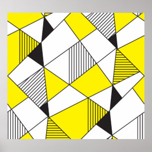 Geometrische Formen: Minimalistisches Nahtloses Mu Poster