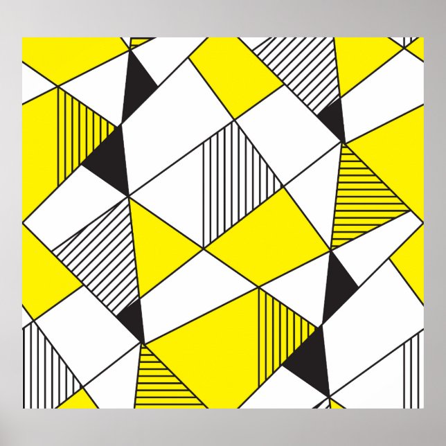 Geometrische Formen: Minimalistisches Nahtloses Mu Poster (Vorne)