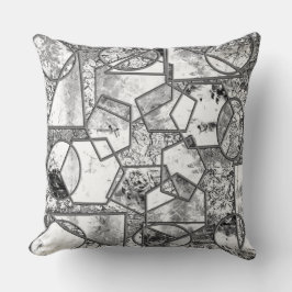 Geometrische Formen mit seltsamen grauen Texturen Kissen