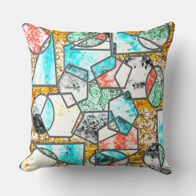 Geometrische Formen mit seltsamen weißlichen Textu Kissen (Vorderseite)