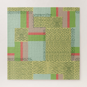 Geometrische Formen: Pinselstrichmuster. Puzzle