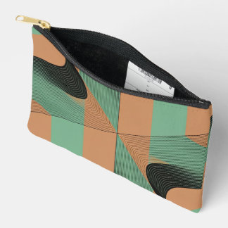 geometrische Formen retro vintage Terrakotta grün Zubehörtasche