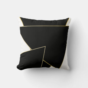 Geometrische Formen Scandi Schwarz Gold Wurfkissen Kissen