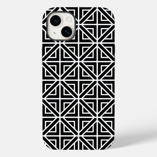 geometrische Formen Schwarz/Weiß Case-Mate iPhone Hülle (Rückseite)
