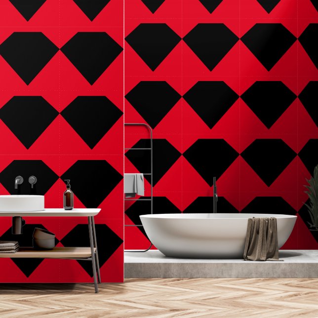 Geometrische Formen, schwarzer Diamant Tapete (Badezimmer)