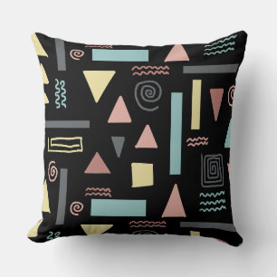 Geometrische Formen, schwarzes Muster Kissen