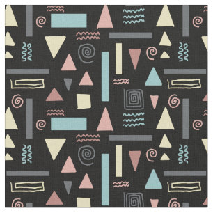 Geometrische Formen, schwarzes Muster Stoff