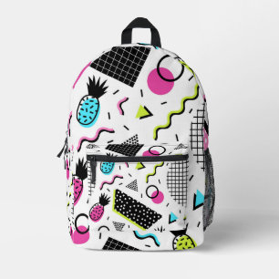 Geometrische Formen und Ananas Bedruckter Rucksack