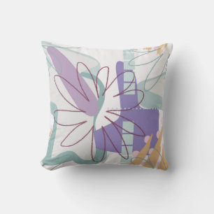 Geometrische Formen und Blume auf Weiß. Kissen