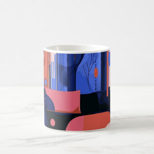 Geometrische Formen und lebendige Farben Wandkunst Kaffeetasse
