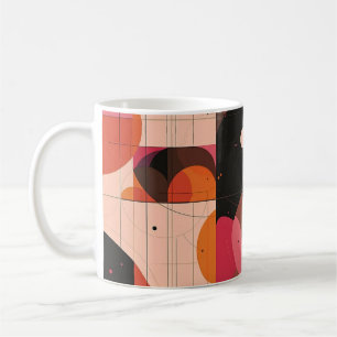 Geometrische Formen und lebendige Farben Wandkunst Kaffeetasse