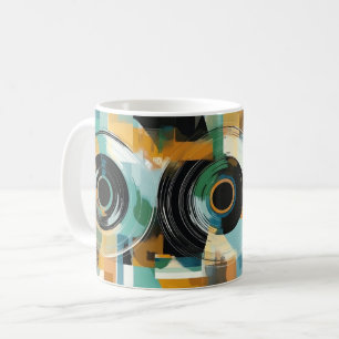 Geometrische Formen und leuchtende Farben Wandkuns Kaffeetasse