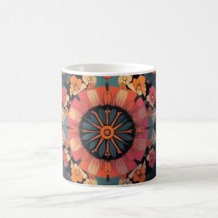 Geometrische Formen und leuchtende Farben Wandkuns Kaffeetasse