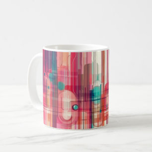 Geometrische Formen und leuchtende Farben Wandkuns Kaffeetasse