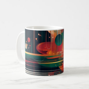 Geometrische Formen und leuchtende Farben Wandkuns Kaffeetasse