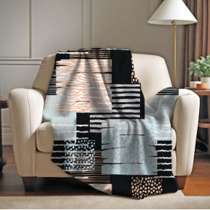 Geometrische Formen und Streifen Fleecedecke