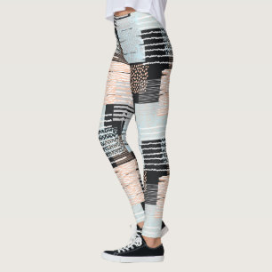Geometrische Formen und Streifen Leggings