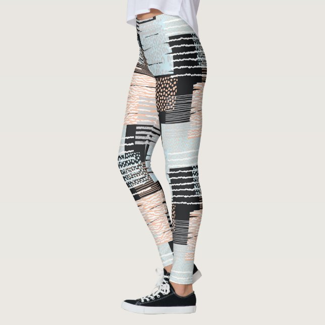 Geometrische Formen und Streifen Leggings (Links)