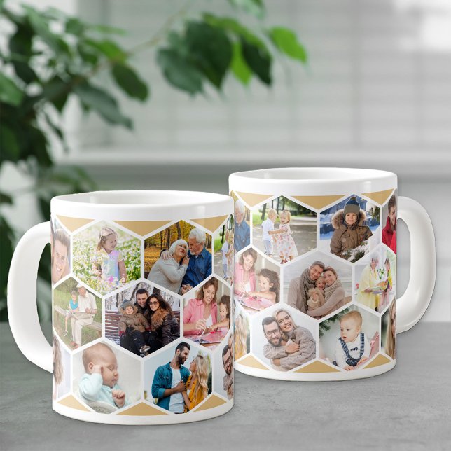 Geometrische FotoCollage 17 Bild Jumbo-Tasse (Von Creator hochgeladen)