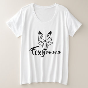 Geometrische Fox-Foxy Mutter Große Größe T-Shirt