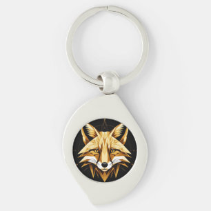 Geometrische Fox-Illustration mit goldenen Tönen Schlüsselanhänger