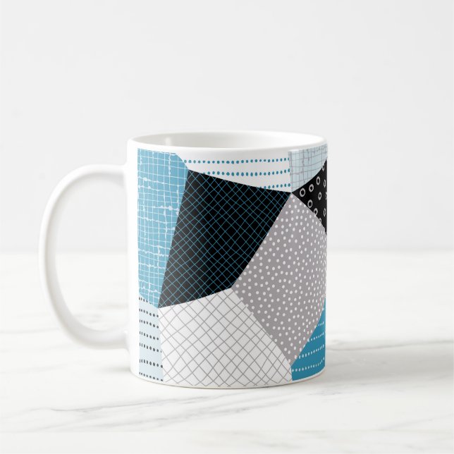 Geometrische Freehand Zeichnend Patchwork-Tiles Kaffeetasse (Links)