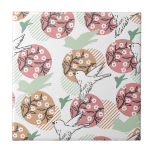 Geometrische Frühlingsart und Tiermuster Art Fliese