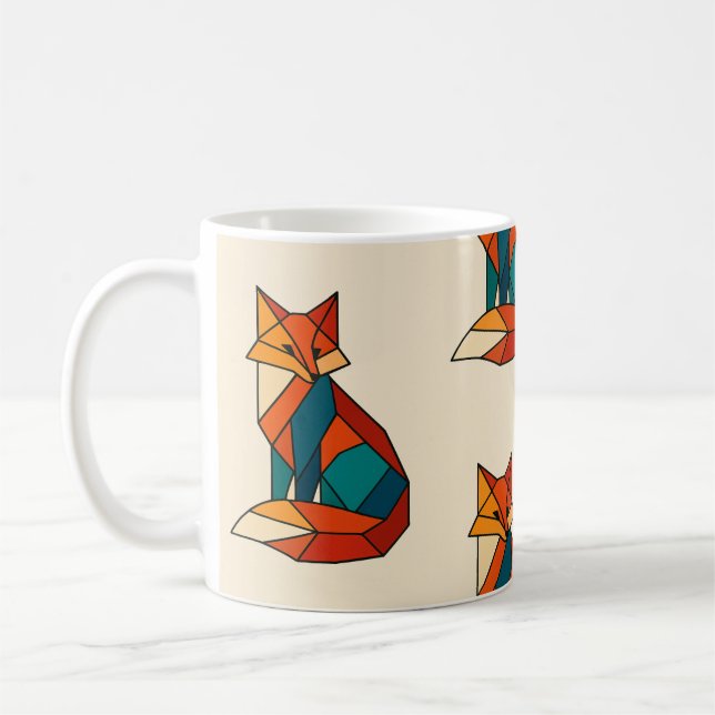 Geometrische Fuchs-Tasse Kaffeetasse (Links)