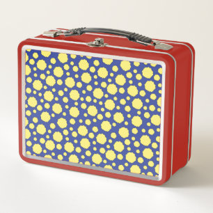 Geometrische funky gelbe Punkte Metall Brotdose
