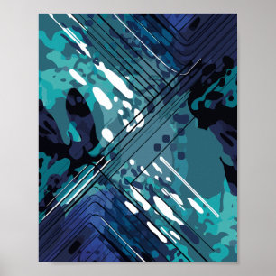 geometrische Fusion des Ozeans Poster