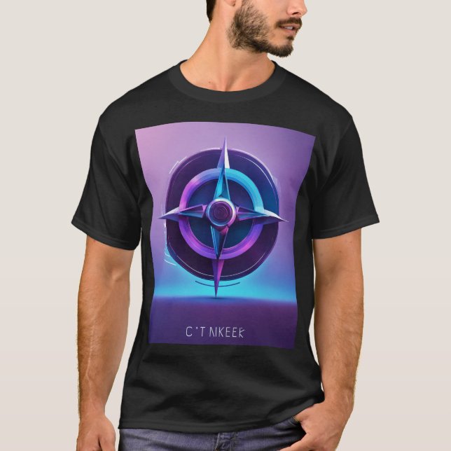 "Geometrische Fusion: T - Shirt der modernen Männe (Vorderseite)