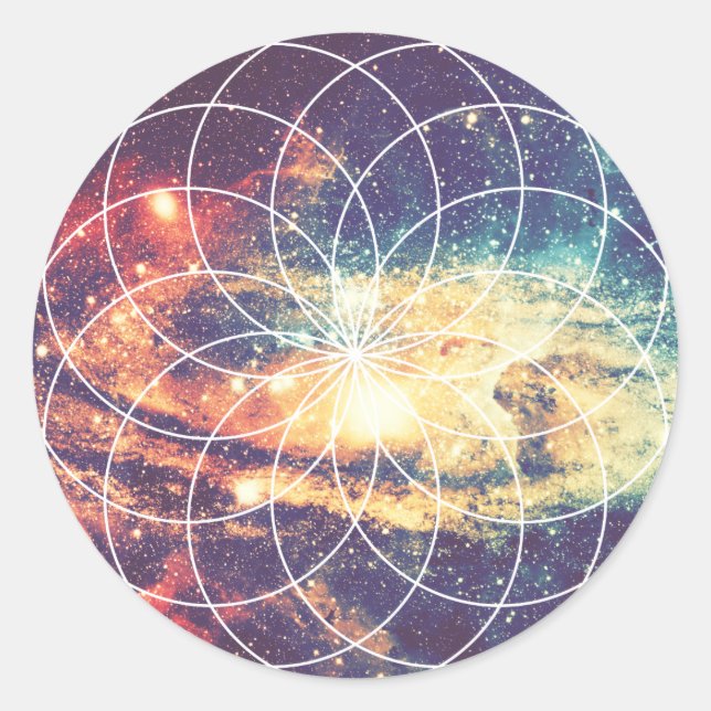 Geometrische Galaxie #1 Aufkleber (Vorderseite)