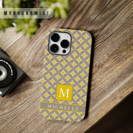 Geometrische, gelbe graue Sterne Case-Mate iPhone 14 Pro Max Hülle