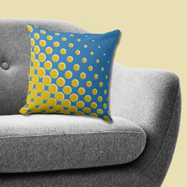 Geometrische gelbe Halbtonpunkte Kissen