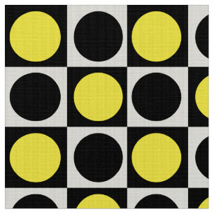 Geometrische Gelbe und Schwarze Punkte Stoff