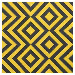Geometrische gelbe und schwarze Zickzacke und Stoff