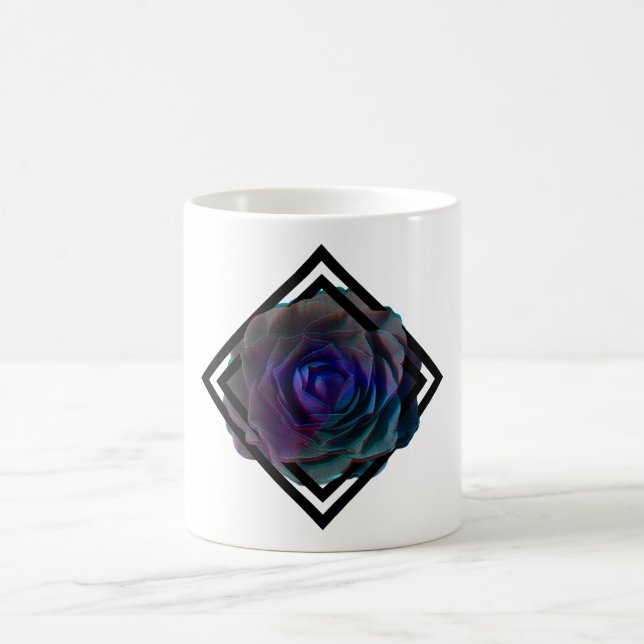 Geometrische Gerahmte Rose Kaffeetasse (Mittel)