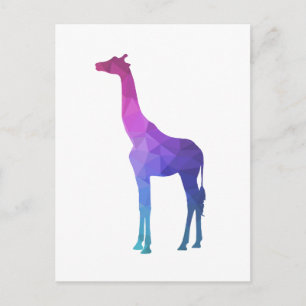 Geometrische Giraffe mit lebhaften Farben Geschenk Postkarte