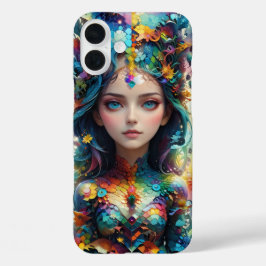 Geometrische Girl-Muster iPhone 16 Plus Hülle