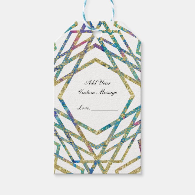 Geometrische Glagemöglichkeiten und Gastgeschenk Geschenkanhänger (Vorderseite)